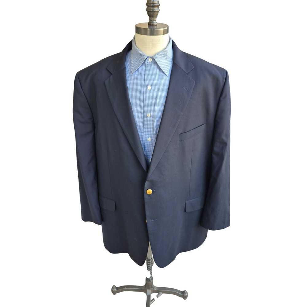 Brooks Brothers Madison Blazer Sz 54 L Navy Vitale Barberis Canonico Wool Italy